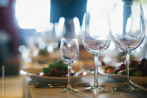 Glasses of different sizes on the table