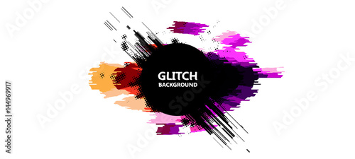 Geometric glitch abstract vector background. Modern chaos illustration.