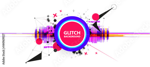 Geometric glitch abstract vector background. Modern chaos illustration.