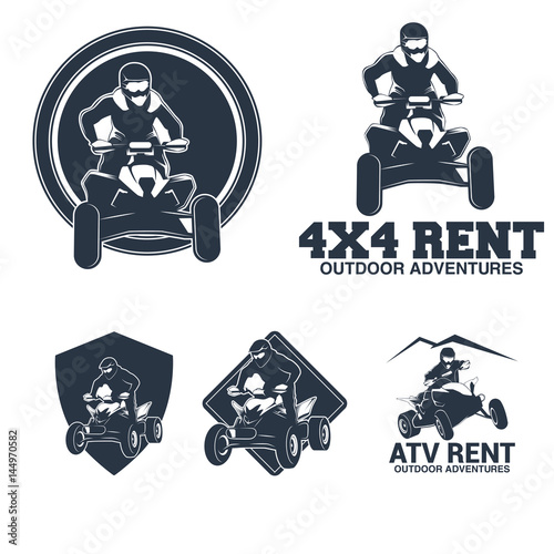 Set of ATV vehicle logo and emblems