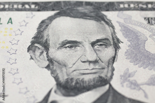 Lincoln Abraham  portrait on dollar bill