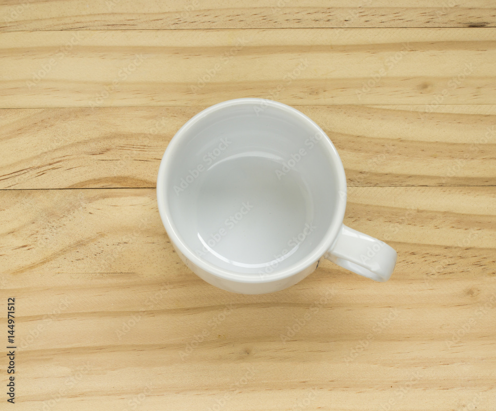 White put the empty glass on wood. White put the empty glass on wood.