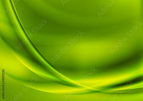 Bright abstract green smooth waves background