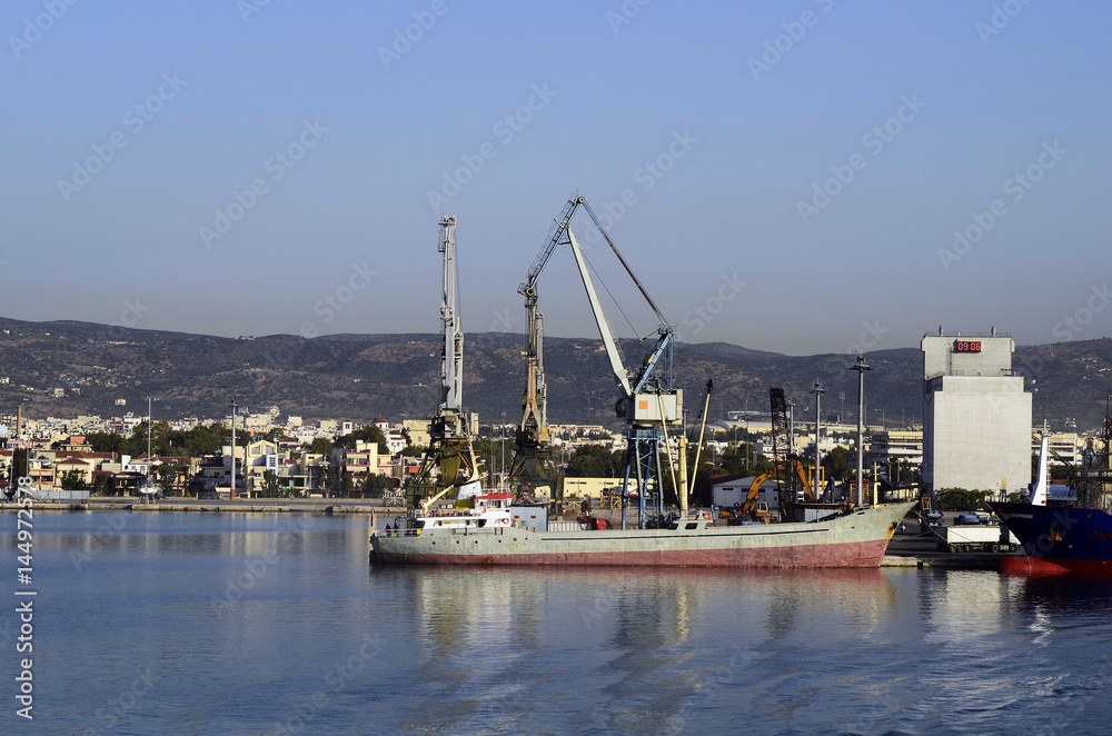 Naklejka premium Greece, Industry, ship