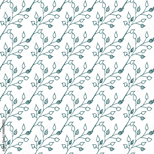 Blue seamless pattern on an isolated background. Hand drawn