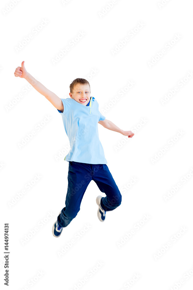Happy boy jumping
