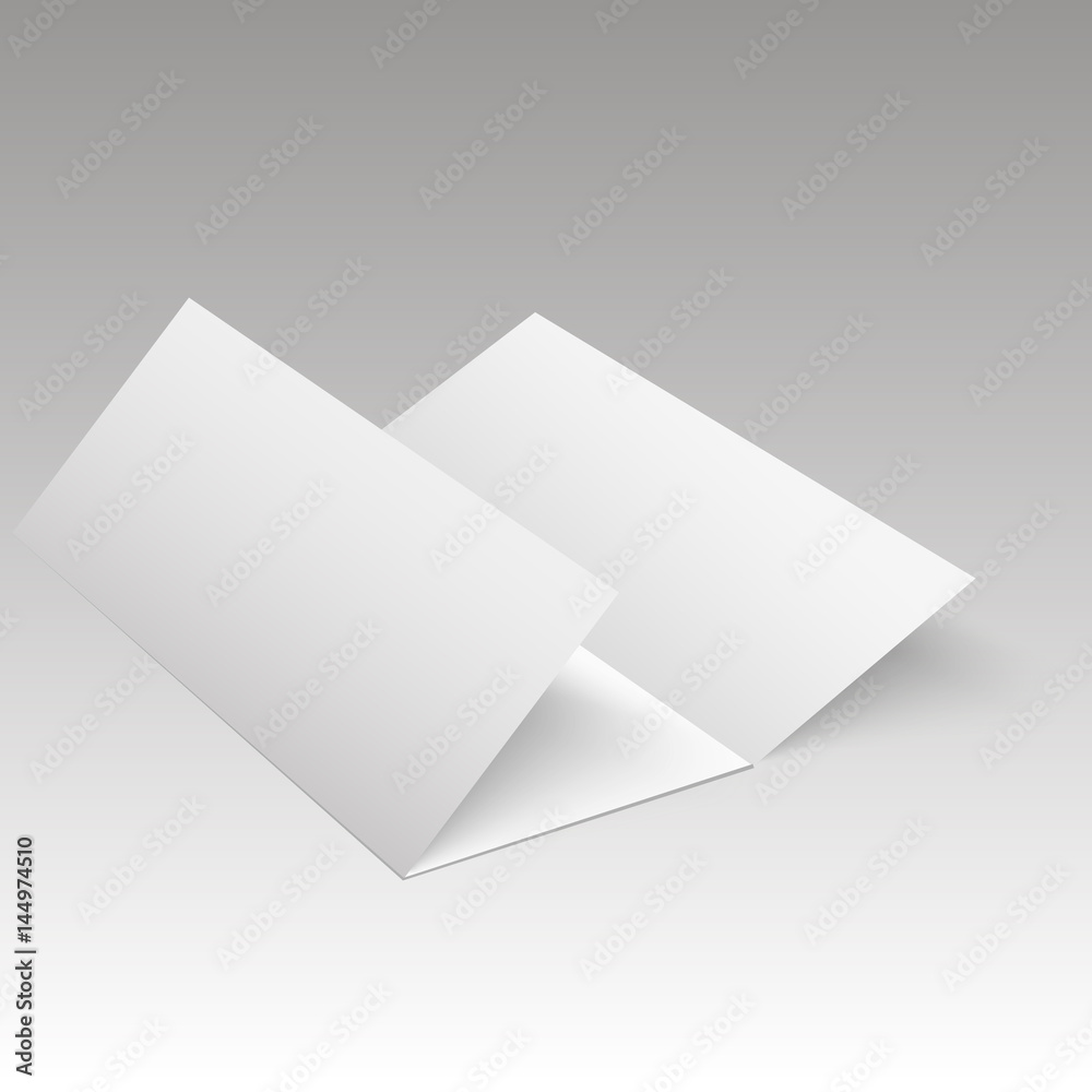 Blank Trifold white template paper with soft shadows. Vector
Blank Trifold white template paper with soft shadows. Vector