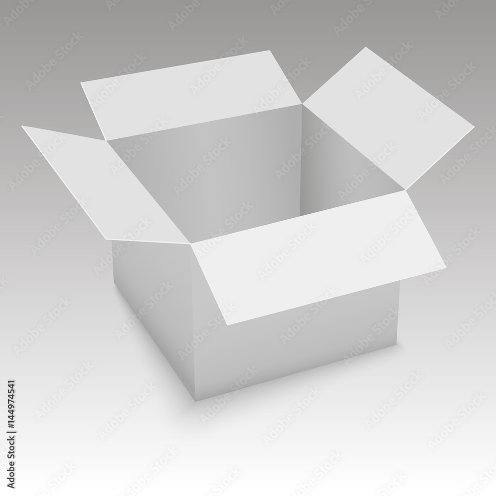 White open box. Vector illustration. White open box. Vector illustration.