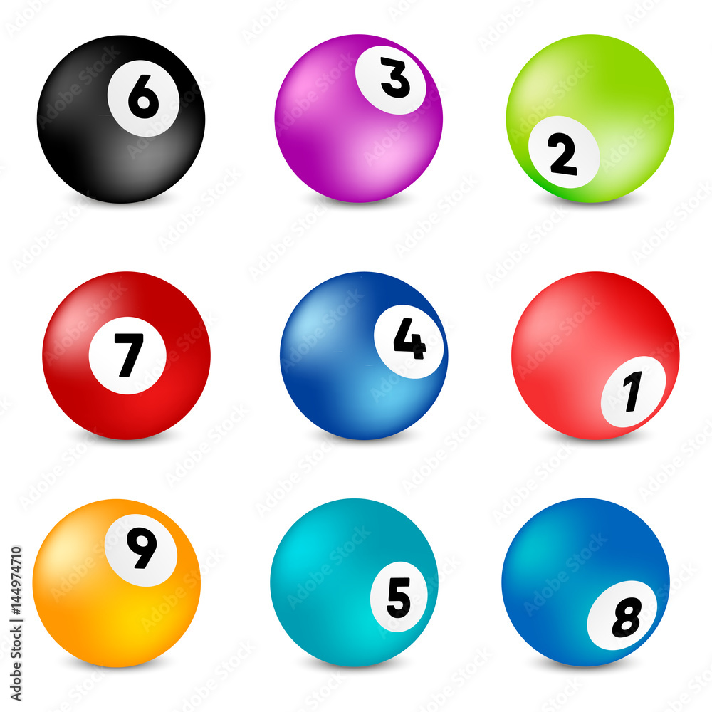 Bingo lottery balls. . Vector lottery number balls set colorful. Vector illustration Bingo lottery balls. . Vector lottery number balls set colorful. Vector illustration