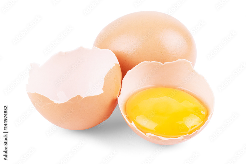 Single brown chicken egg isolated on white Single brown chicken egg isolated on white