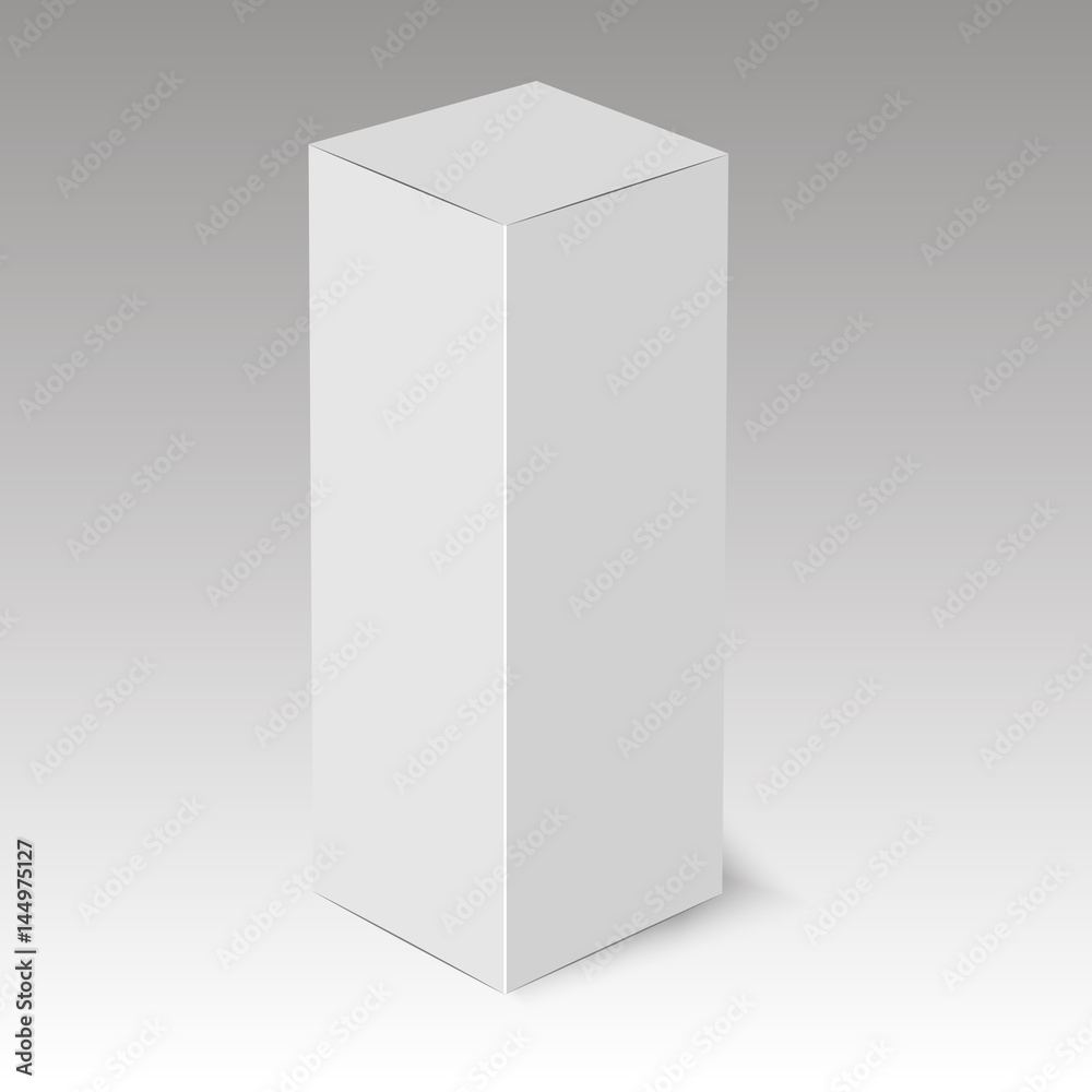 Naklejka premium Blank paper or cardboard box template. Vector illustration. 