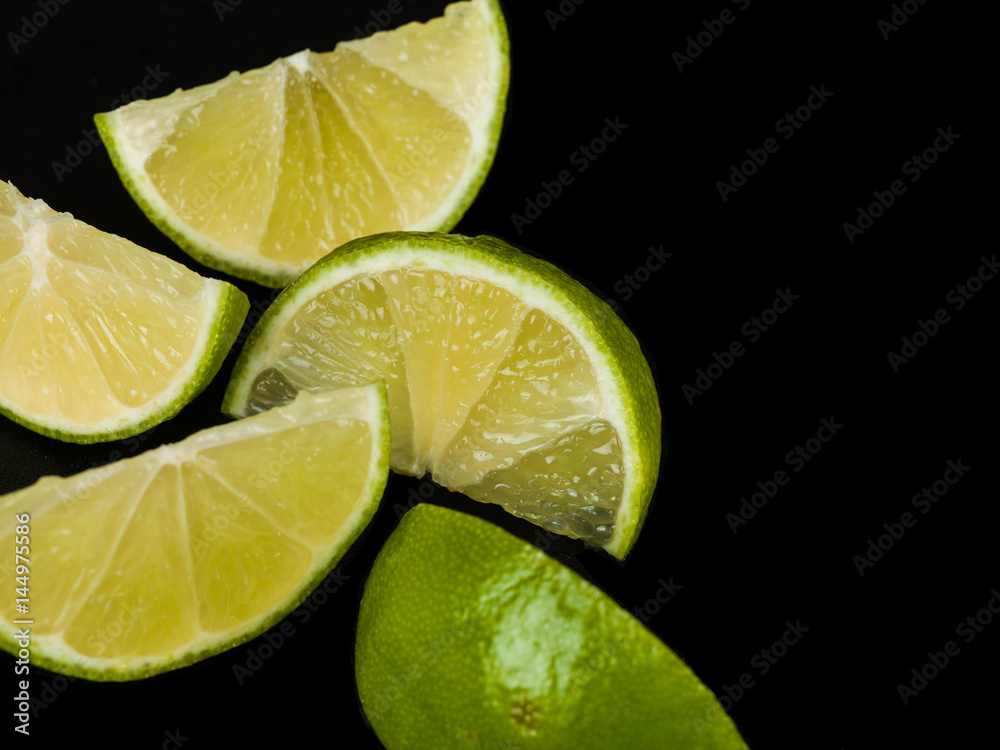 Fresh Ripe Juicy Lime Segments Fresh Ripe Juicy Lime Segments