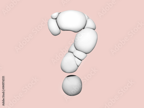 Question mark sing. Abstract bubbles in a shape of a question mark. 3D illustration