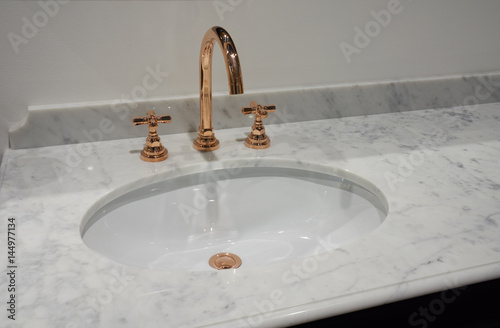 White inset washbasin