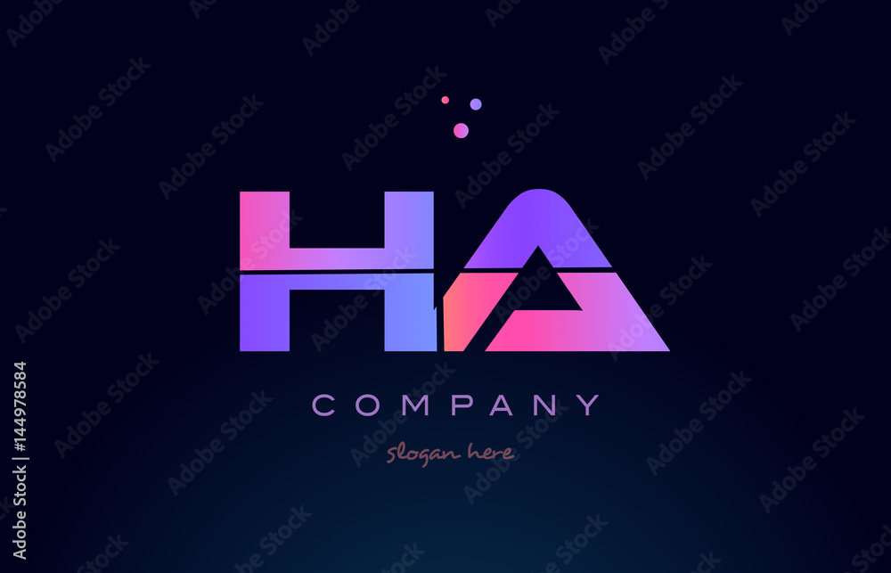ha h a creative blue pink purple alphabet letter logo icon design ha h a creative blue pink purple alphabet letter logo icon design
