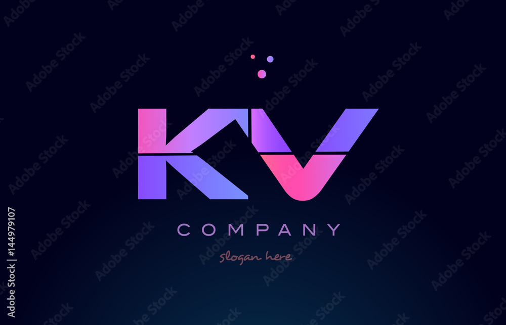kv k v creative blue pink purple alphabet letter logo icon design kv k v creative blue pink purple alphabet letter logo icon design