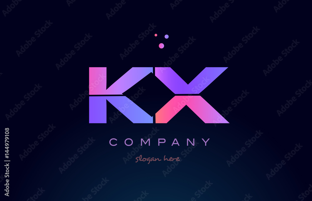 kx k x creative blue pink purple alphabet letter logo icon design kx k x creative blue pink purple alphabet letter logo icon design