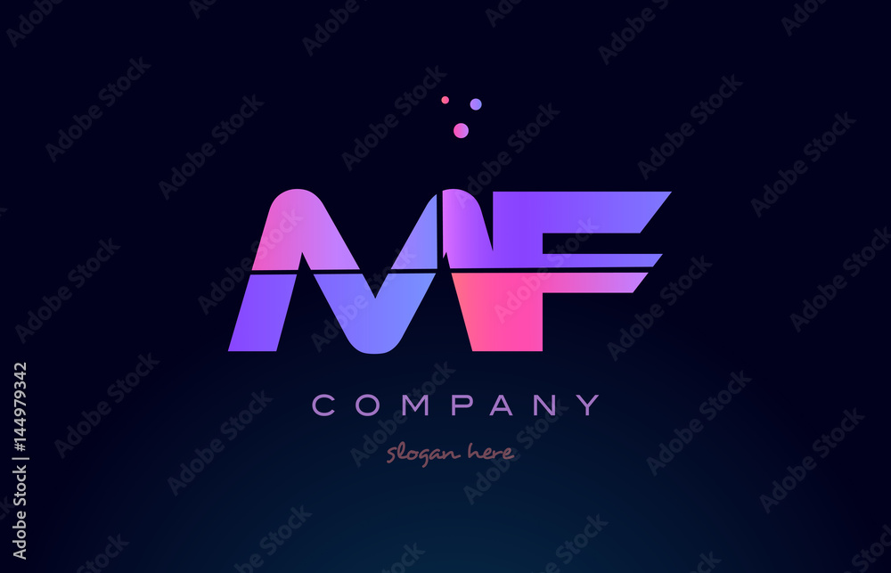 mf m f creative blue pink purple alphabet letter logo icon design mf m f creative blue pink purple alphabet letter logo icon design