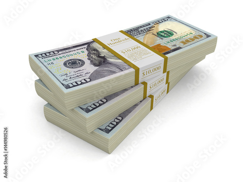 Pile of Dollars. Image with clipping path