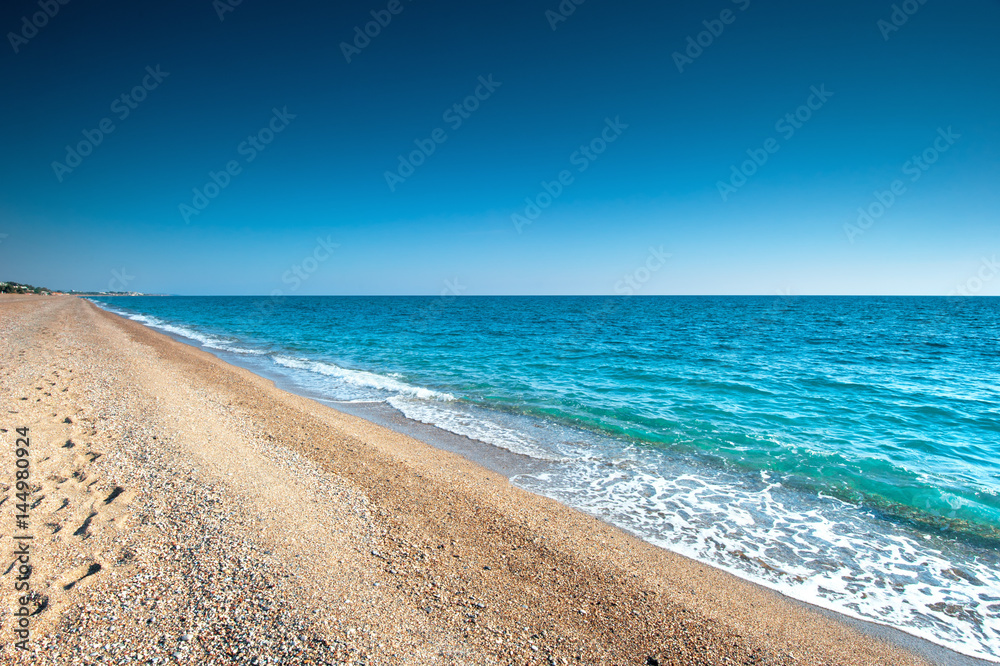 Deserted beaches of the Mediterranean coast of Turkey.
