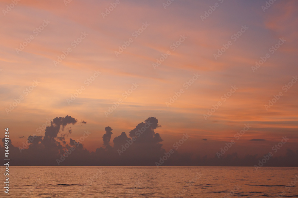 sunset on sea background