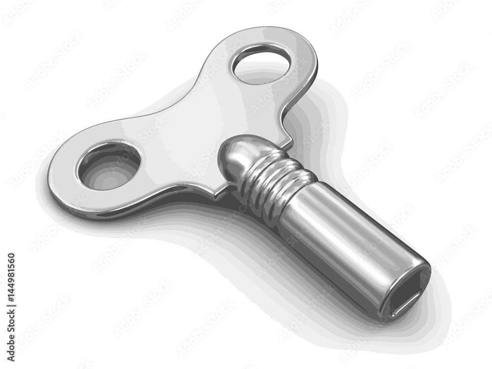 Winding key. Image with clipping path Winding key. Image with clipping path