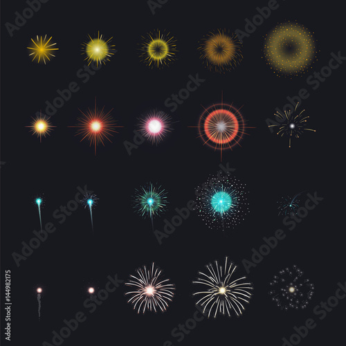 Celebration firework set for animation