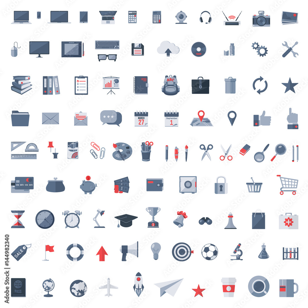 Fototapeta premium Flat icons set.