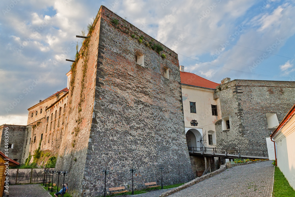 Palanok Castle of the 14th century in the Transcarpathian town of Mukachevo, Ukraine