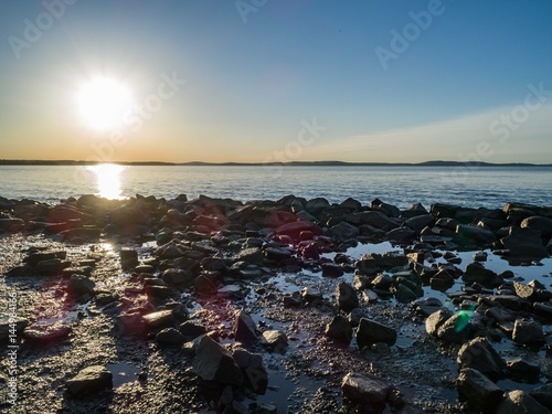 Rocky beach sunrise