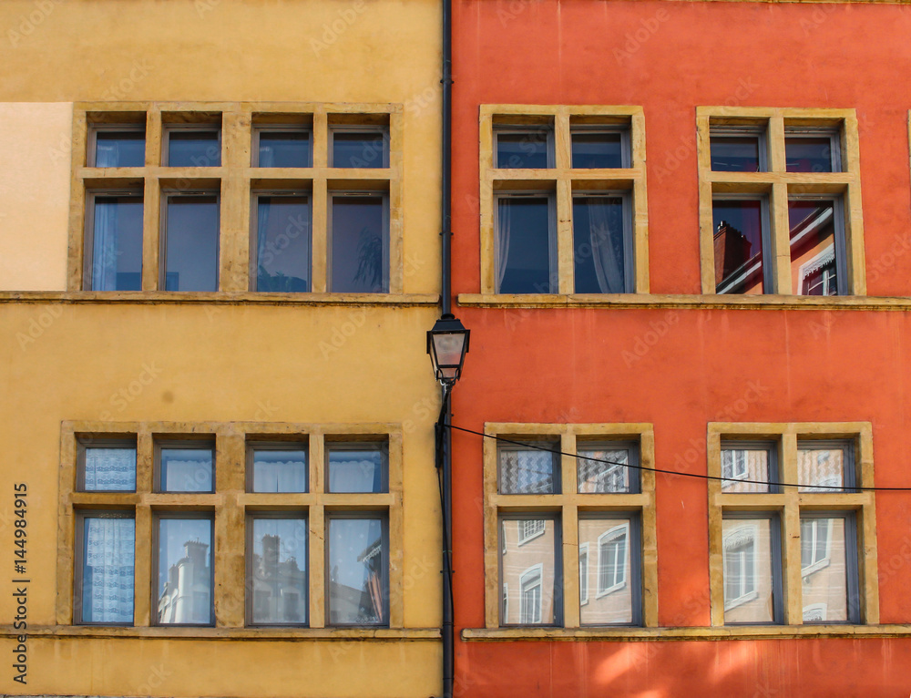 Fototapeta premium magnificent building with different colors in Lyon