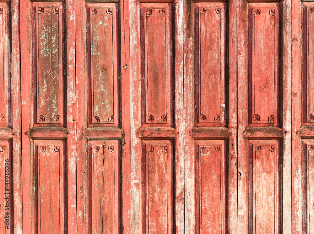 red old wooden door background