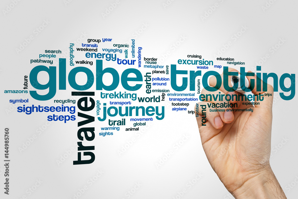 Globe trotting word cloud