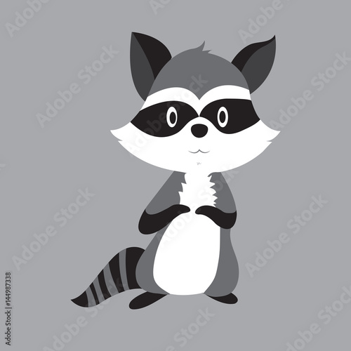 raccoon animal cute little cartoon.