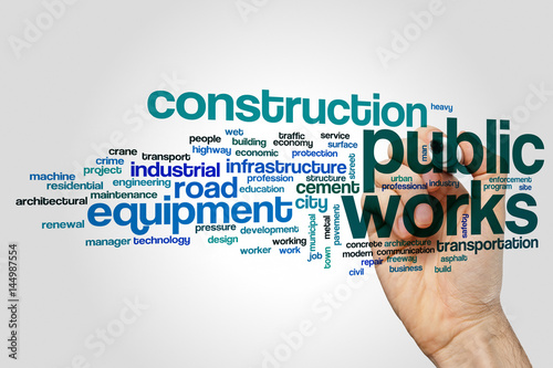Bild auf Leinwand Public works word cloud