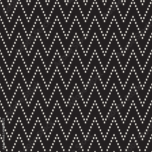 Repeatable geometric grid texture. Vector seamless mesh pattern. Monochrome zigzag lines abstract background