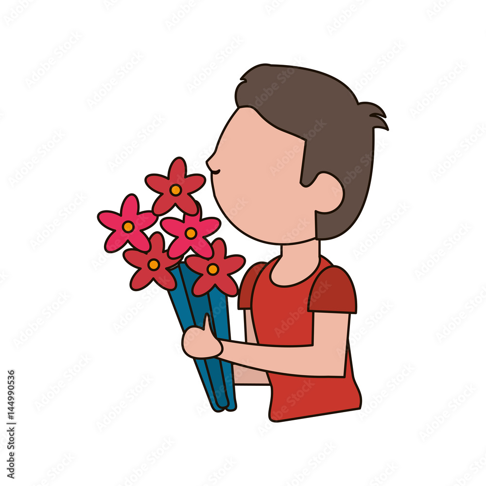drawing son kid flower gift vector illustration eps 10 drawing son kid flower gift vector illustration eps 10
