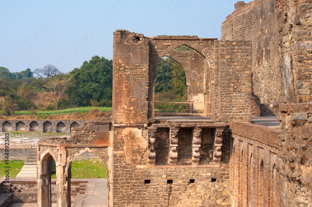 Ancient Indian temple, old fortress ruins