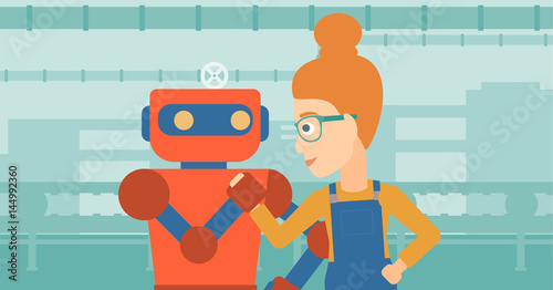 Competition between robot and human.