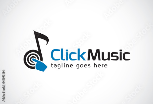 Click Music Logo Template Design Vector, Emblem, Design Concept, Creative Symbol, Icon