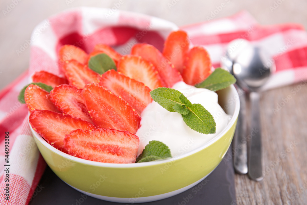 strawberry and yogurt