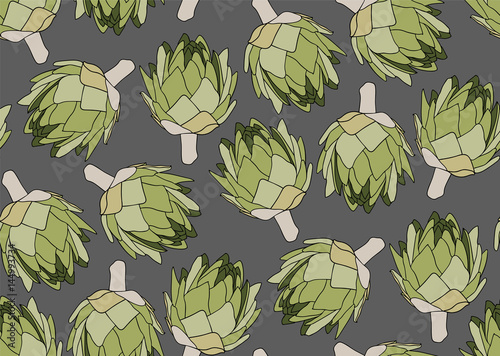 Seamless pattern with the artichoke symbol.