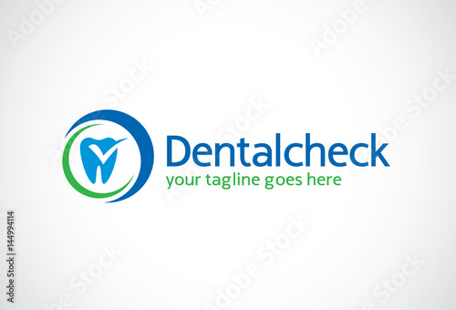 Dental Check Logo Template Design Vector, Emblem, Design Concept, Creative Symbol, Icon
