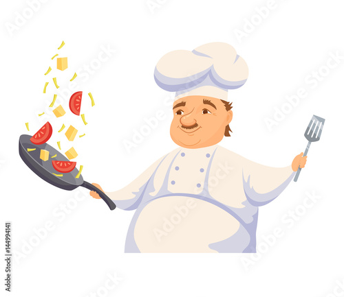 Chef cooking pasta