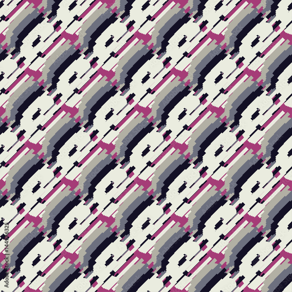 Fototapeta premium Seamless vector background with abstract geometric pattern. Abstract digital glitch graphic. 