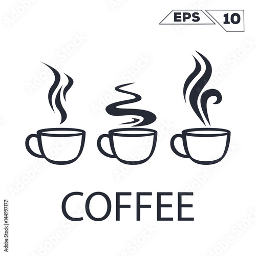 coffee cup smoke line illustration vector design