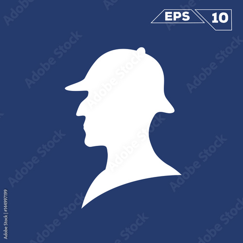 sherlock holmes white silhouette illustration vector design