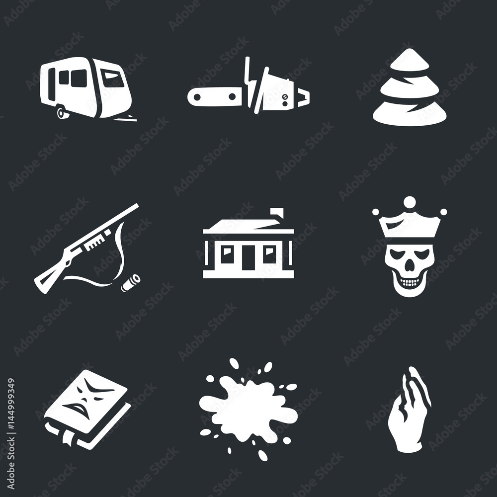 Naklejka premium Vector Set of Horror Icons.