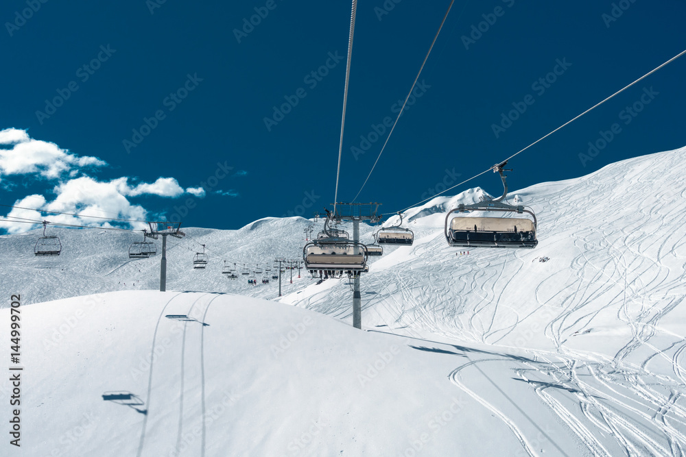 ski lift cables and seats