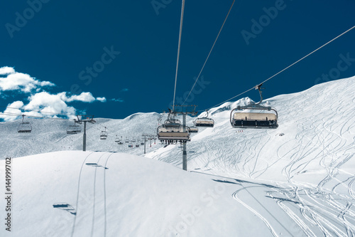 ski lift cables and seats